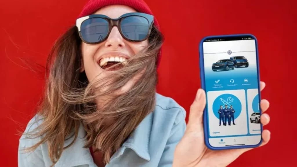Приложение Volkswagen на смартфоне